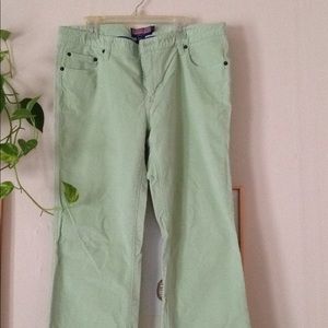 Mint Green Vineyard Vines Corduroy Pants, size 10